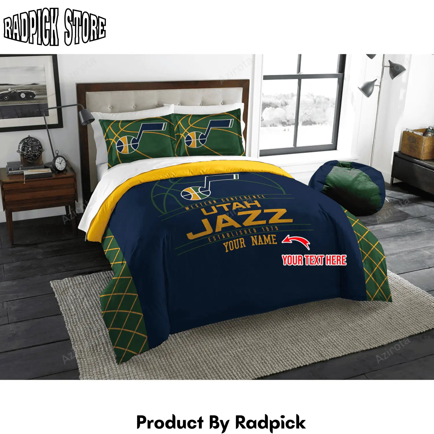 Radpick utah jazz the northwest company reverse slam personalized custom bedding sets king queen twin bedding set rp327573